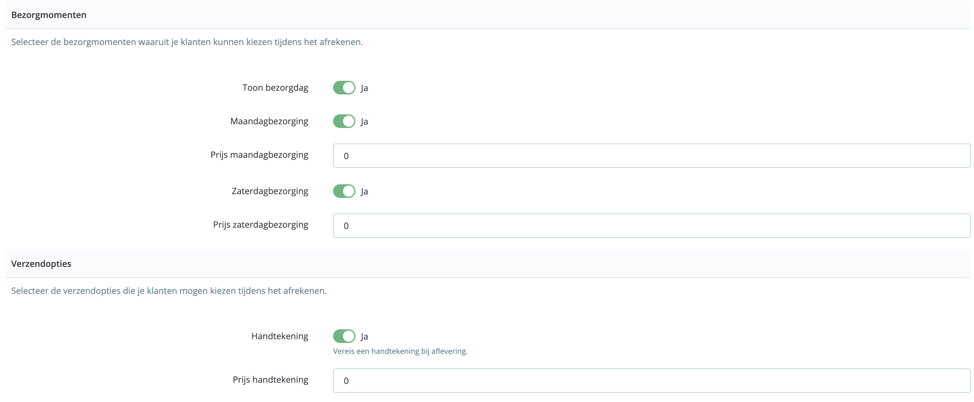 MyParcel PrestaShop plugin instellingen DHL for you bezorgmomenten
