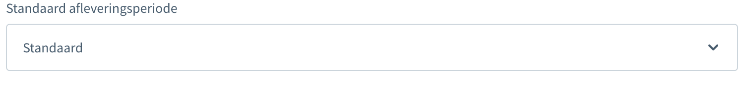 Shopware standaard afleveringsperiode
